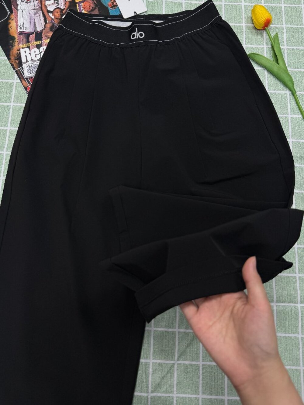 🧇ALO Yoga Suit Up Trouser Black (Regular)🥓Chic Wide Leg Everyday Pants - Picture 3 of 9